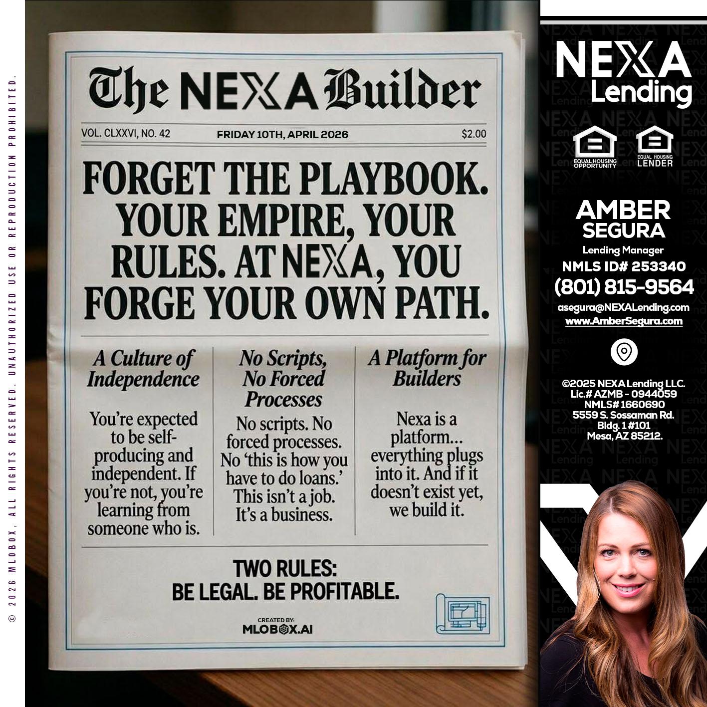 THE NEXA BUILDER - Amber Segura -Lending Manager