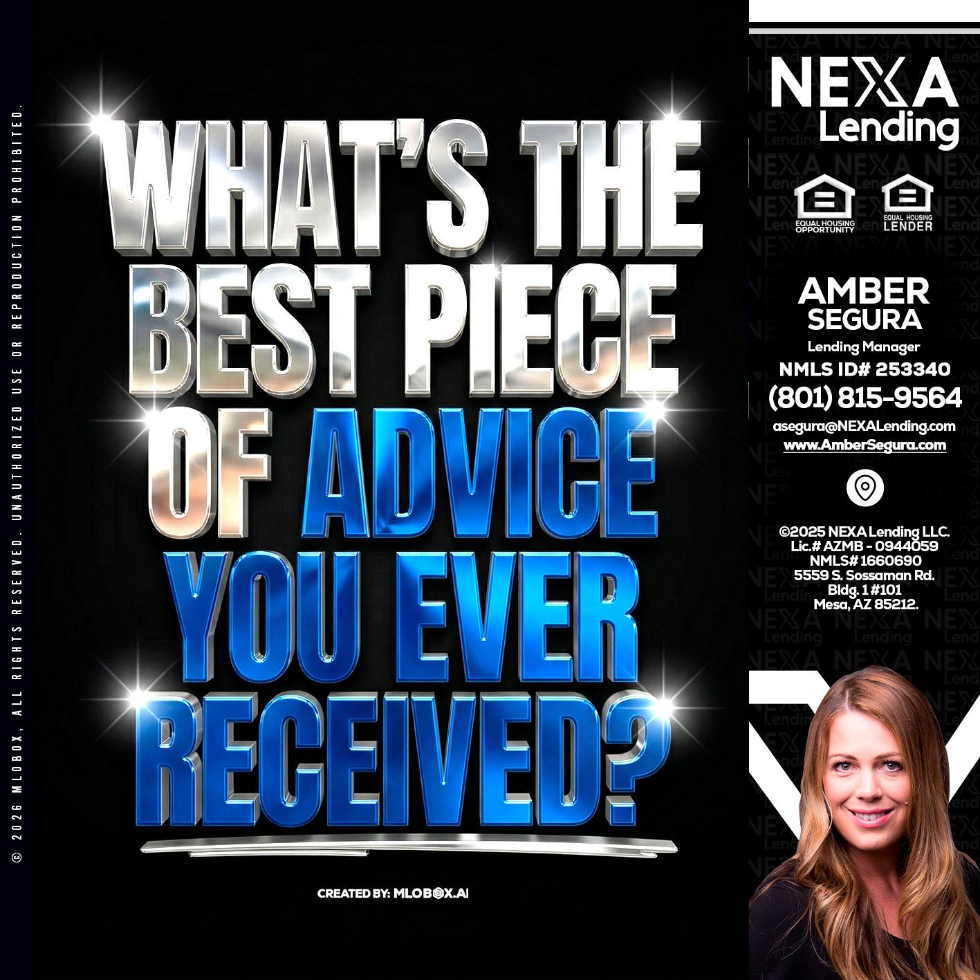 WHATS THE BEST - Amber Segura -Lending Manager