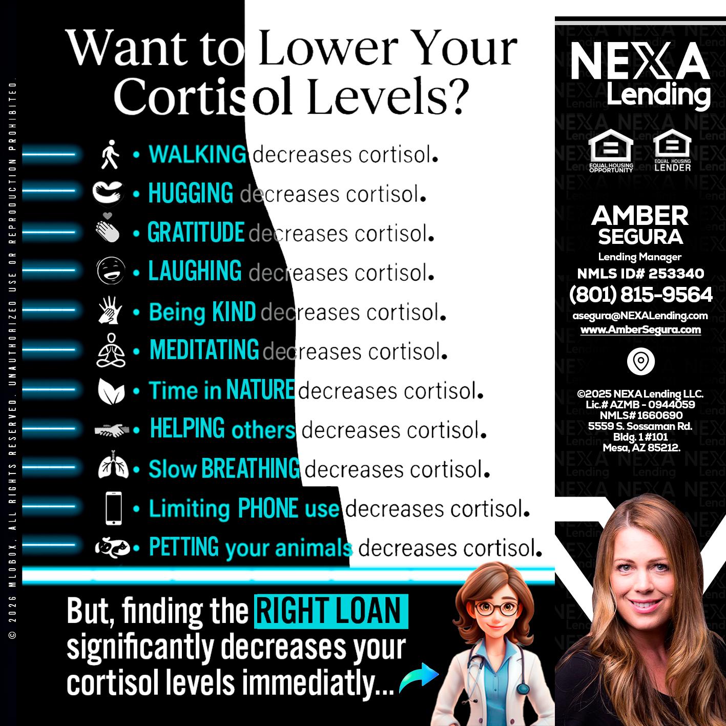 Want to lower Your Cortisol Levels? - Amber Segura -Lending Manager
