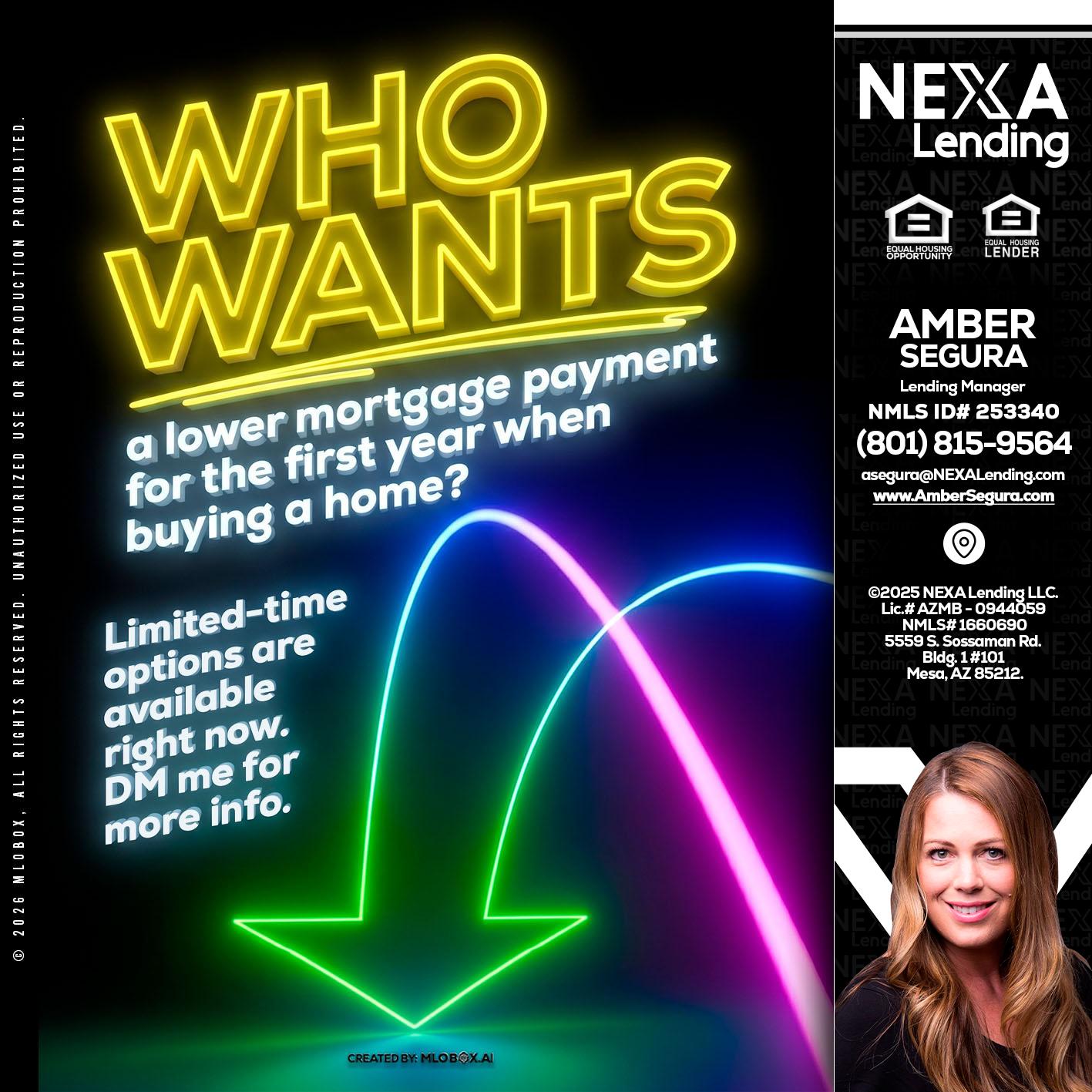 WHO WANTS - Amber Segura -Lending Manager