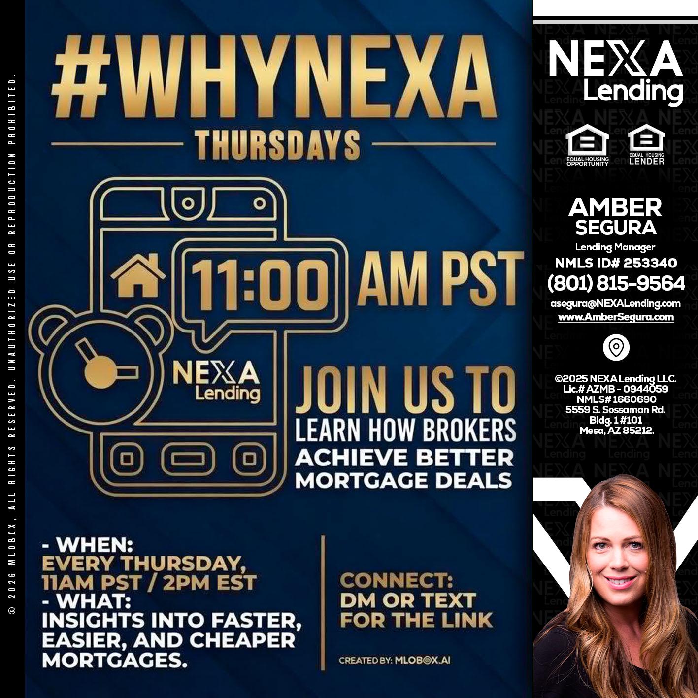 WHY NEXA THURDAYS - Amber Segura -Lending Manager