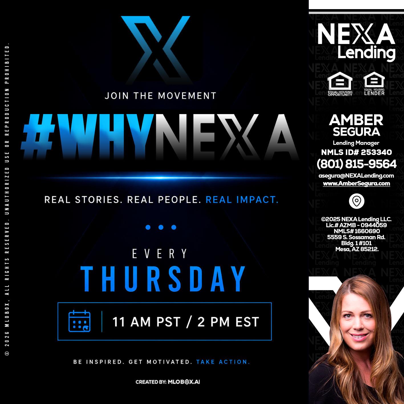 why NEXA - Amber Segura -Lending Manager
