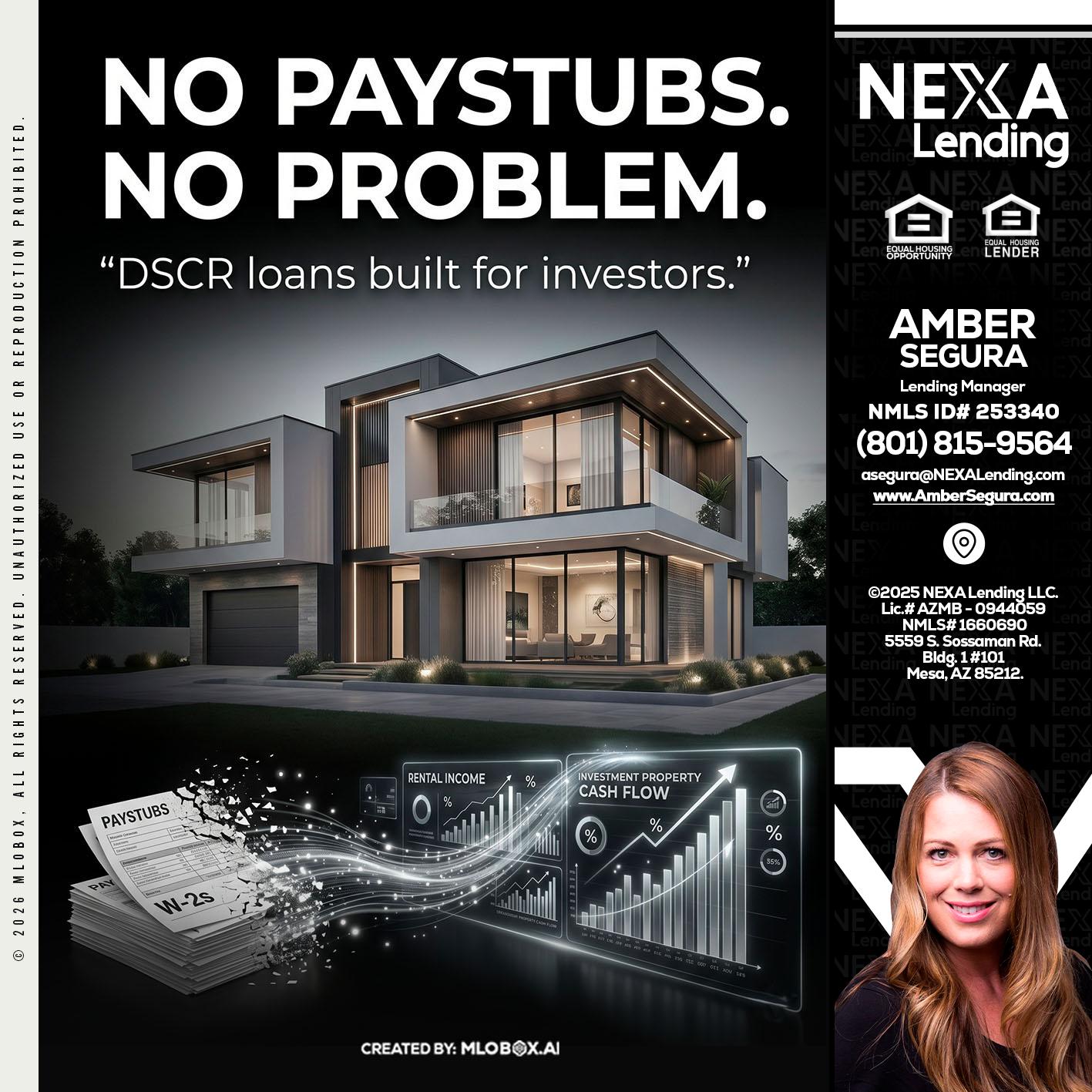 no paystub - Amber Segura -Lending Manager