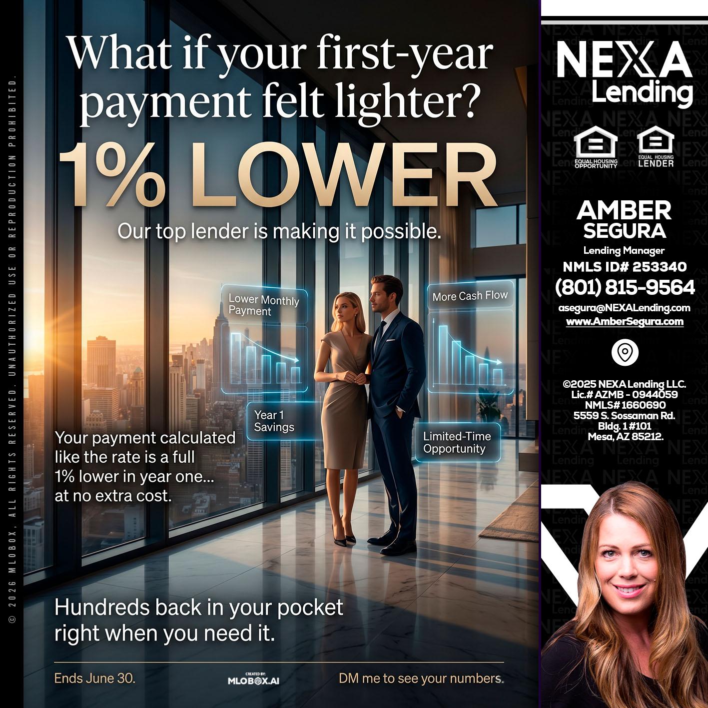 1% LOWER - Amber Segura -Lending Manager