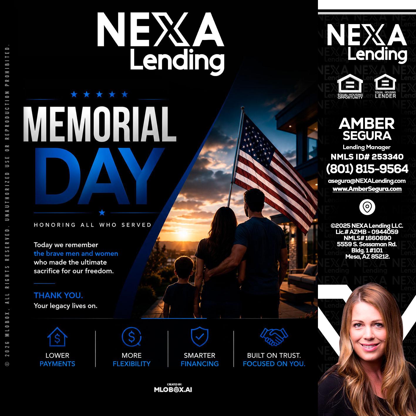 MEMORIAL DAY - Amber Segura -Lending Manager