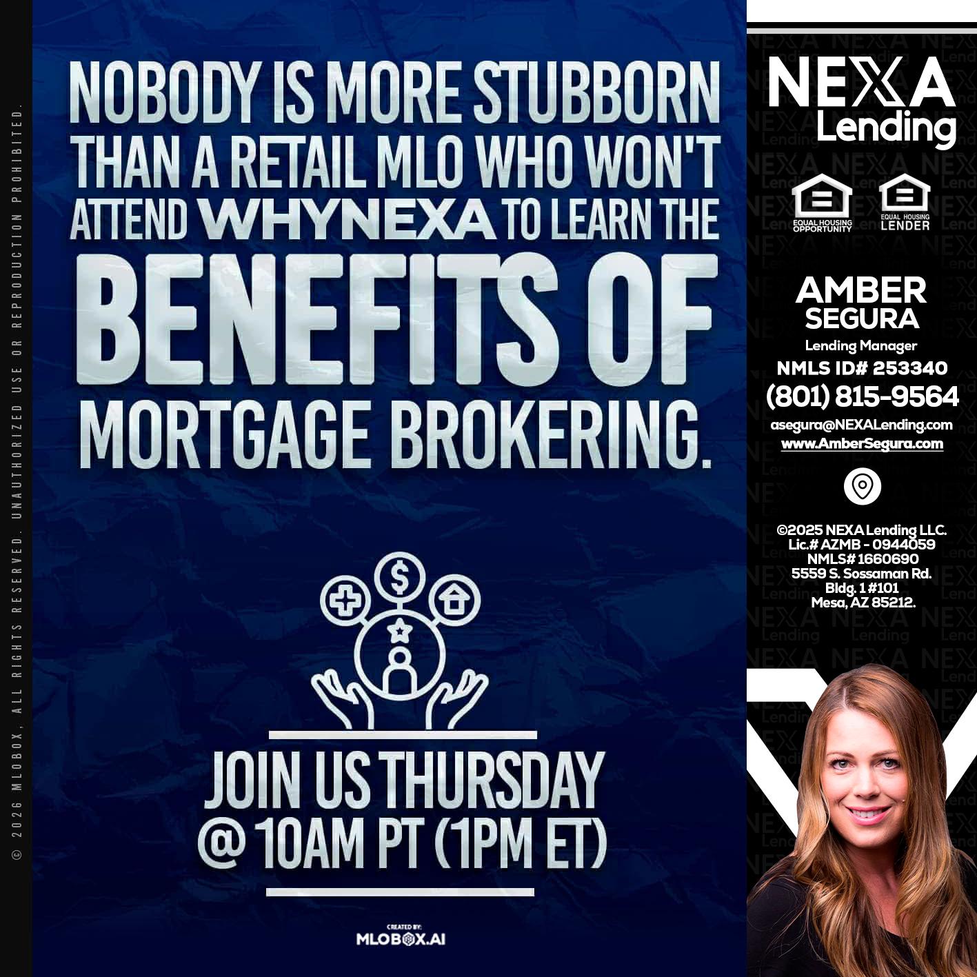 NOBODY IS MORE - Amber Segura -Lending Manager
