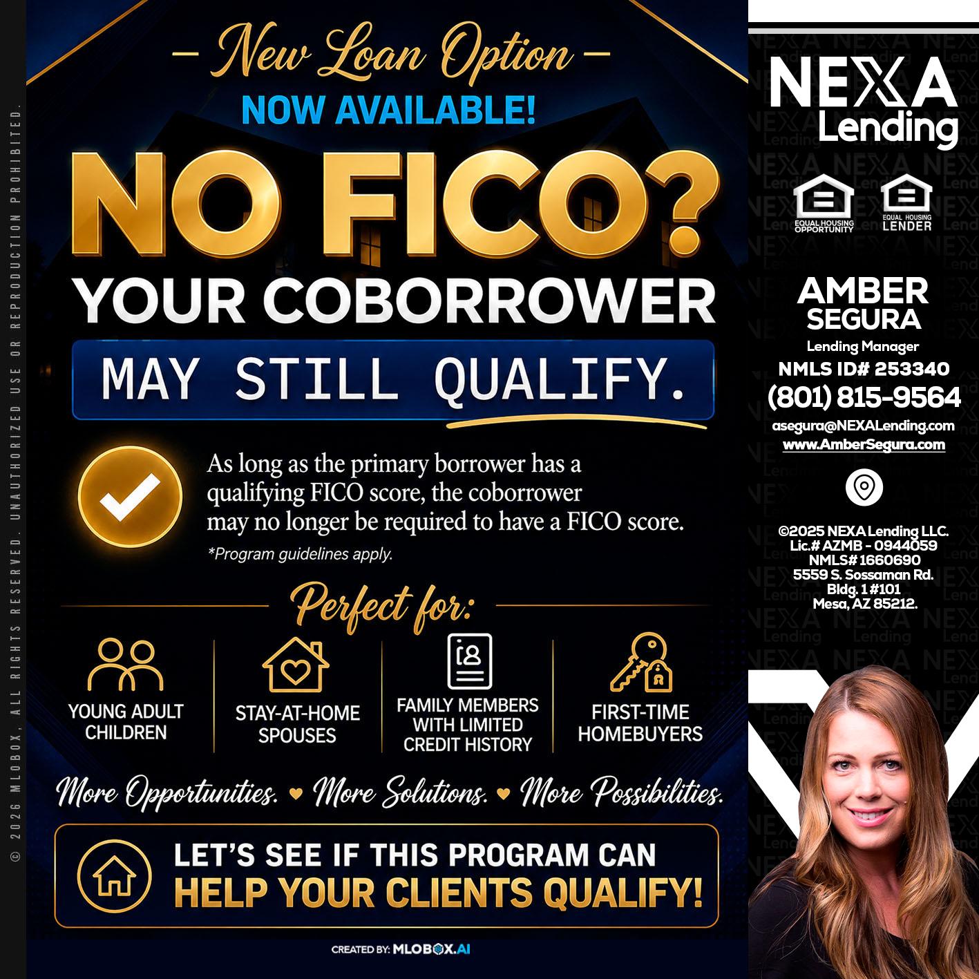 NO FICO - Amber Segura -Lending Manager