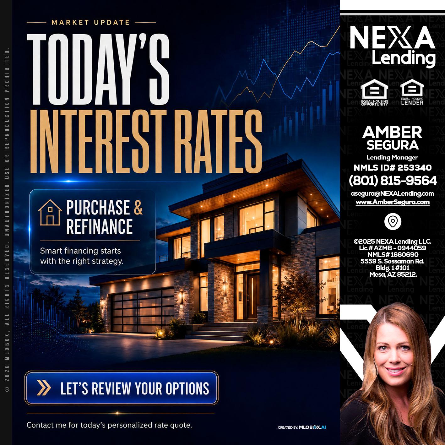 TODAYS RATES - Amber Segura -Lending Manager