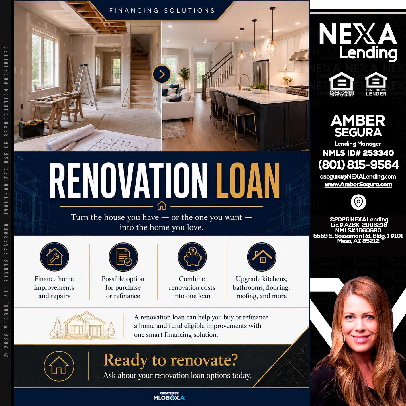 RENOVATION LOAN - Amber Segura -Lending Manager