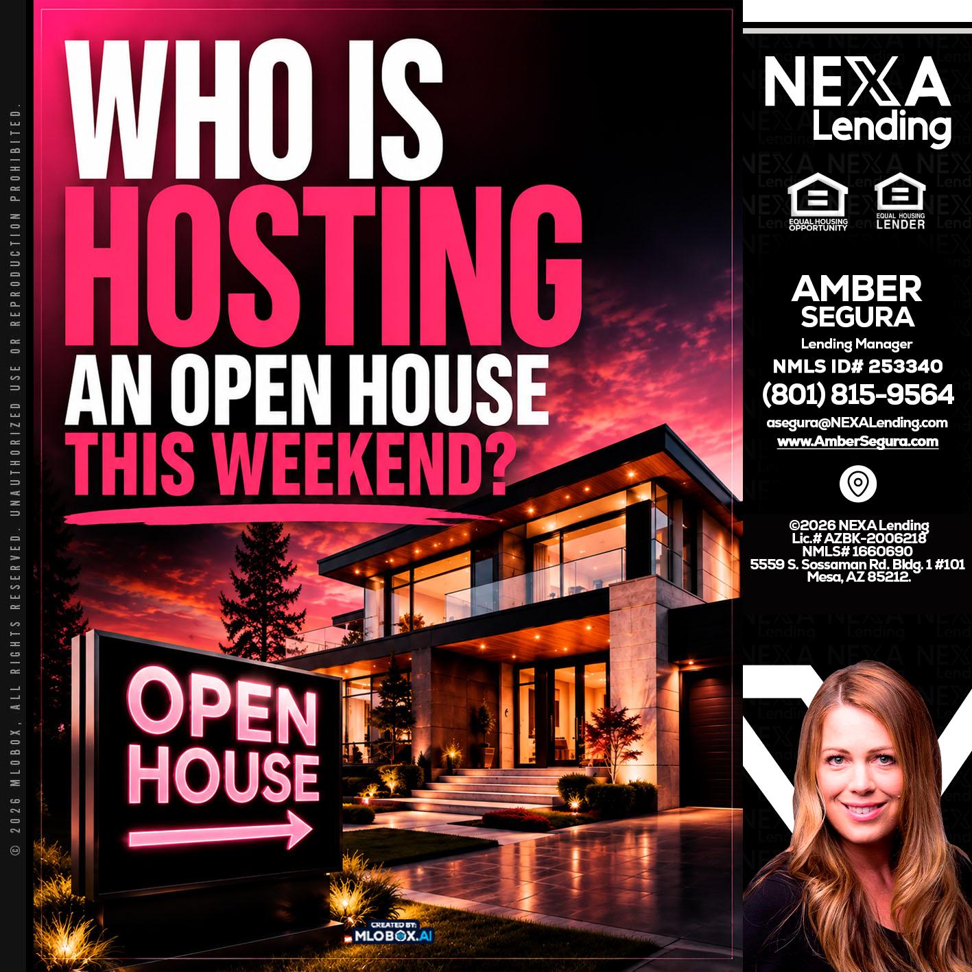 who's is hosting - Amber Segura -Lending Manager