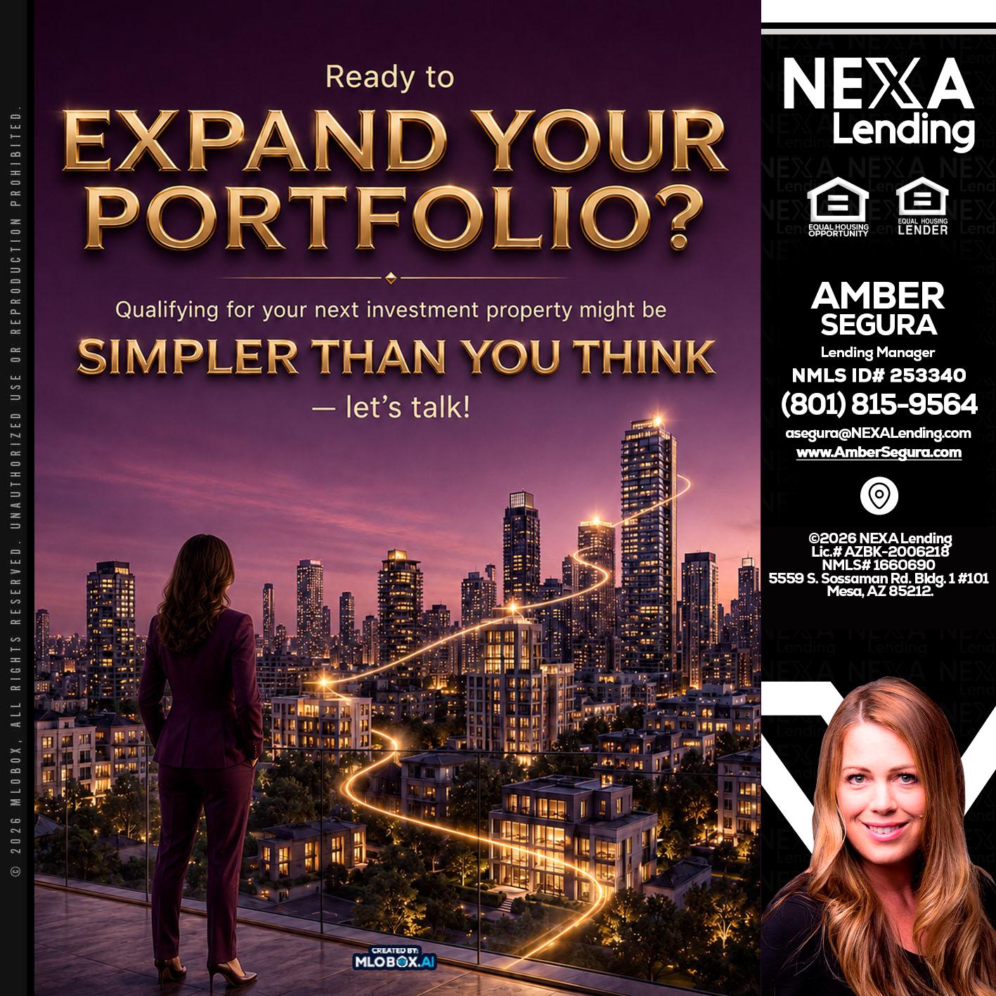 EXPAND YOUR PORTFOLIO - Amber Segura -Lending Manager