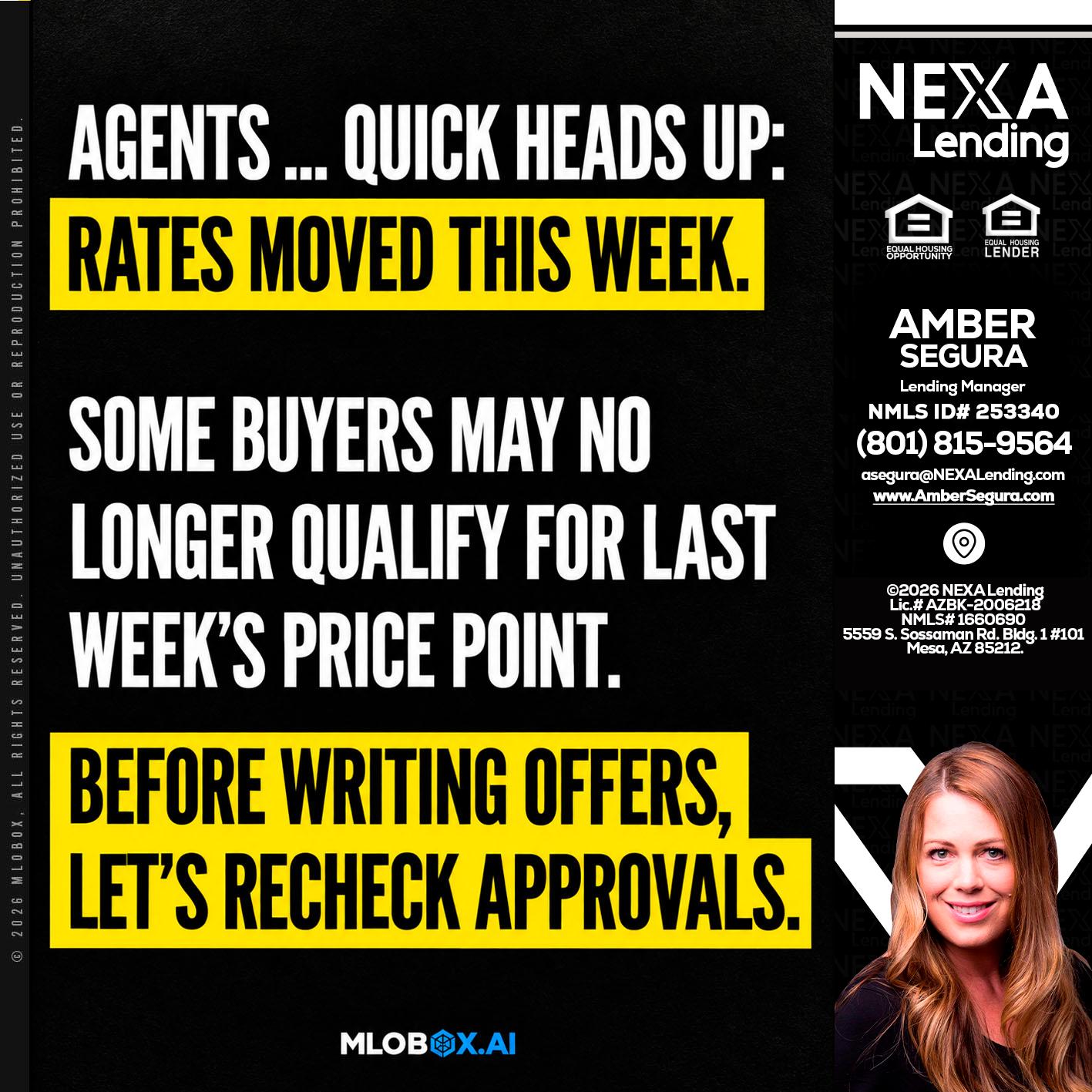 AGENTS QUICK - Amber Segura -Lending Manager