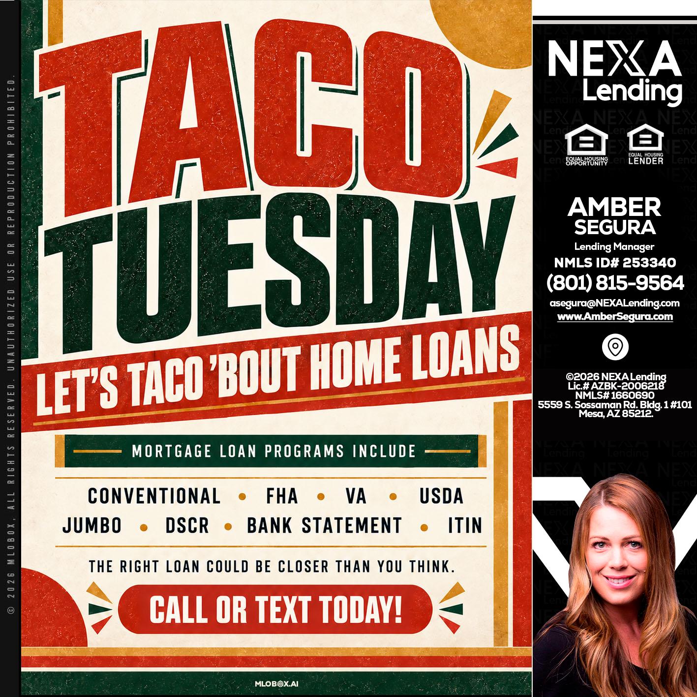 TACO TUESDAY - Amber Segura -Lending Manager