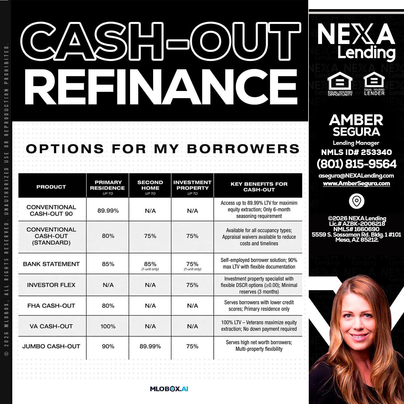 CASH OUT - Amber Segura -Lending Manager