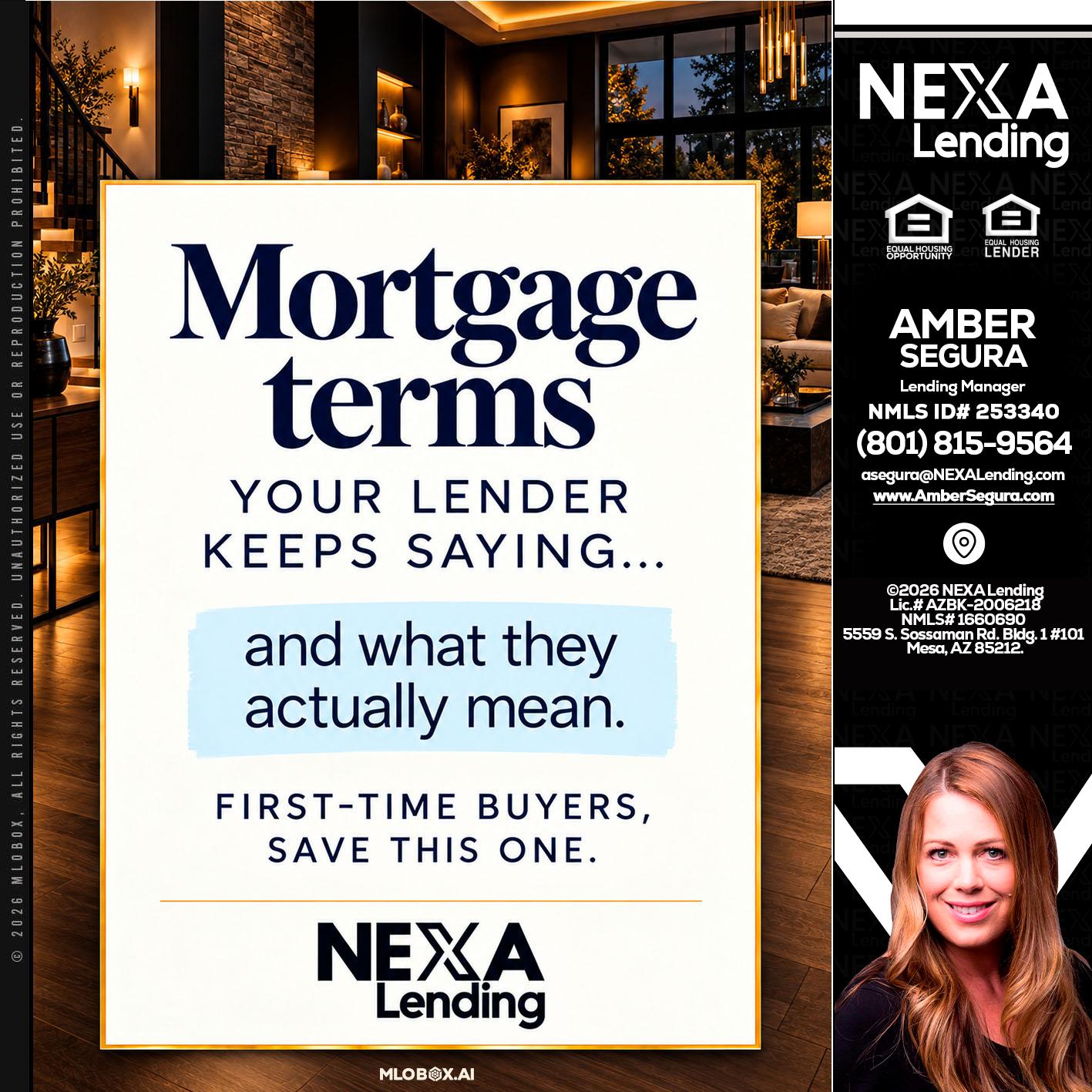 mortgage terms - Amber Segura -Lending Manager