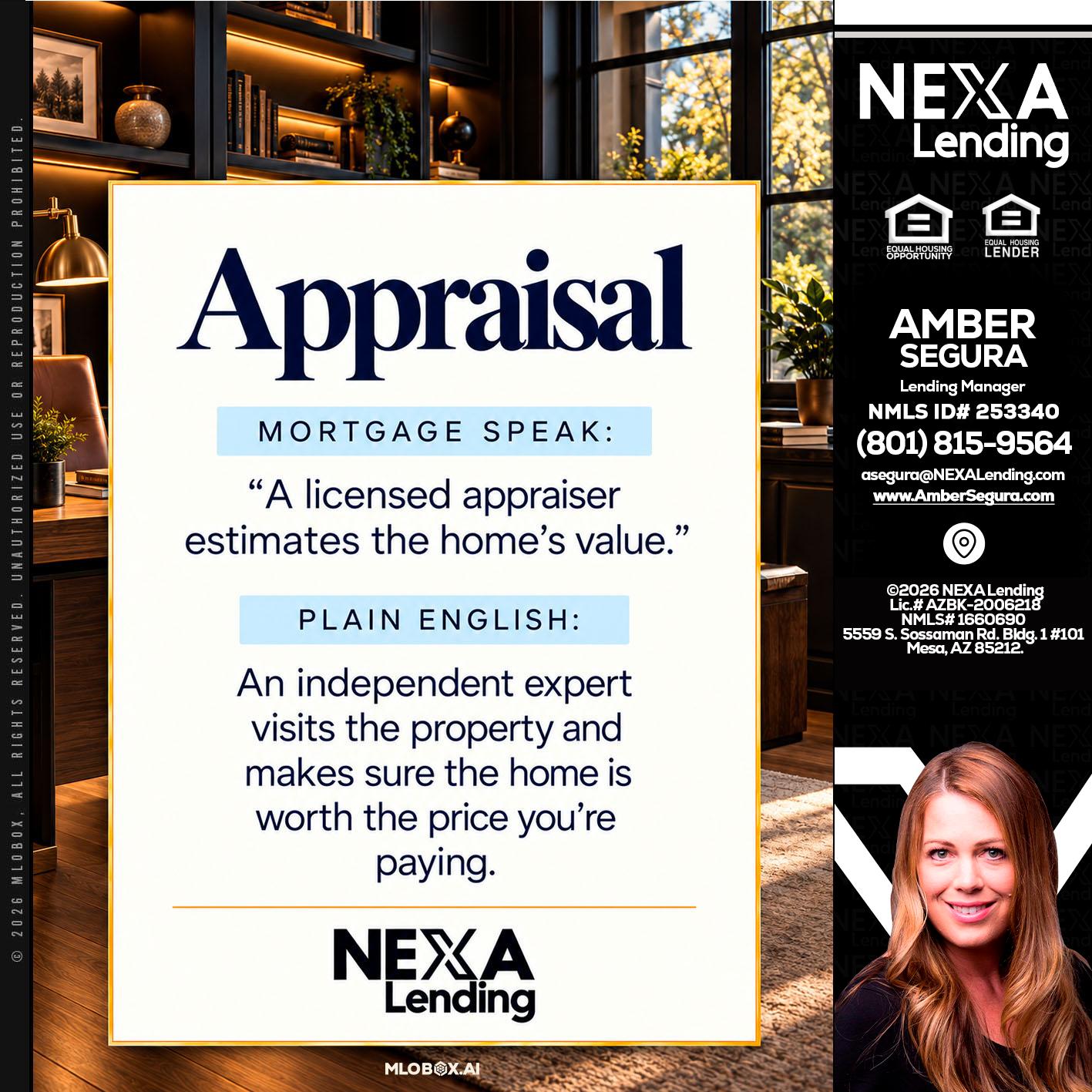 appraisal - Amber Segura -Lending Manager