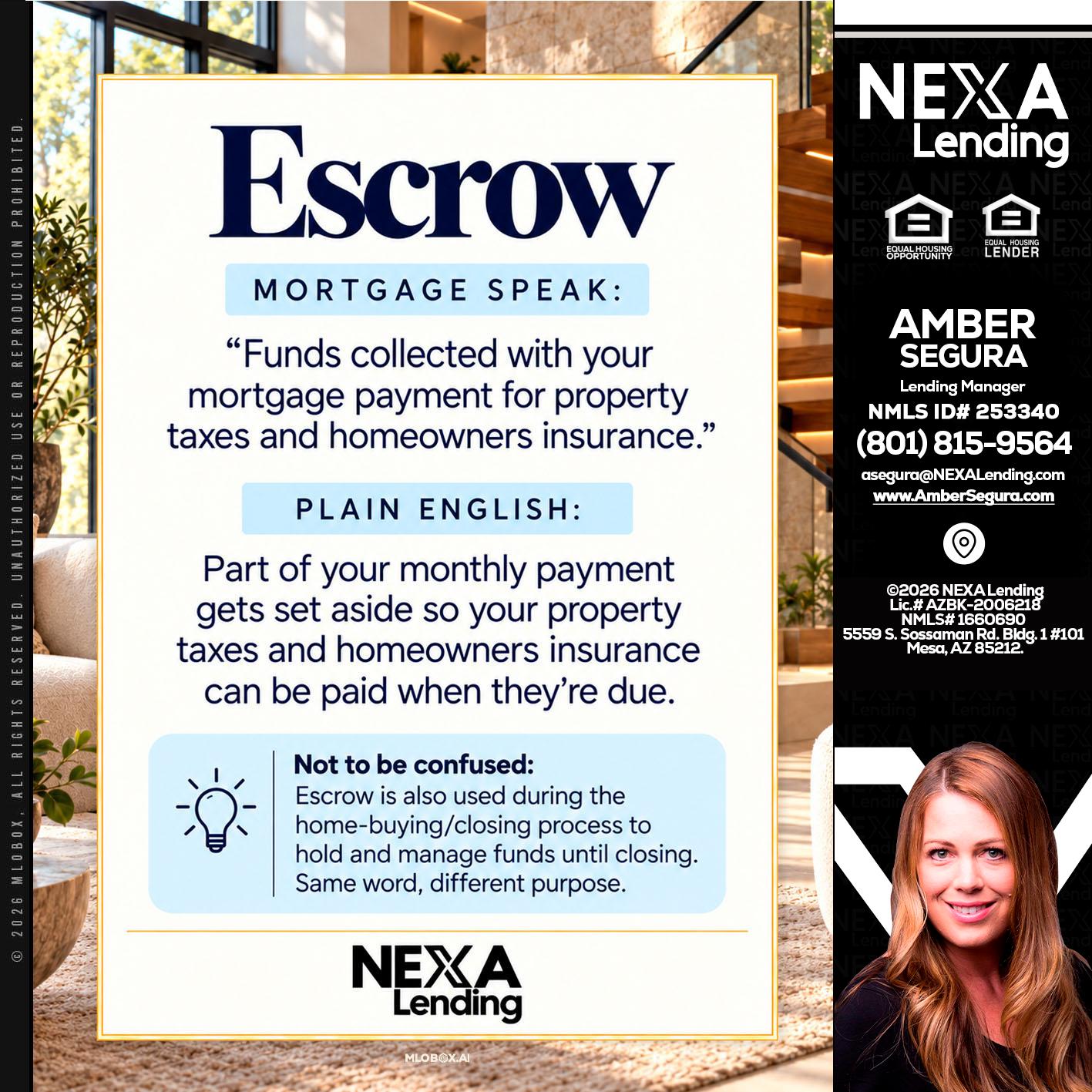 ESCROW - Amber Segura -Lending Manager