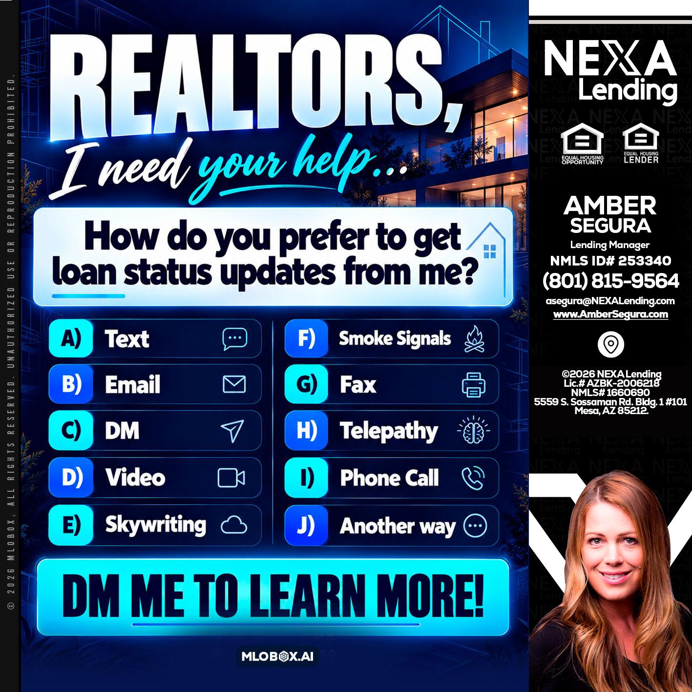 REALTORS - Amber Segura -Lending Manager